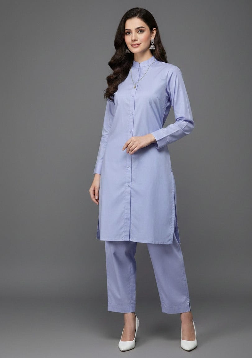 Sky Blue Cotton Kurta Set