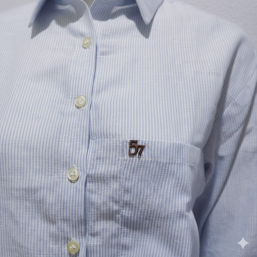 Light Blue Cotton Stripe Shirt