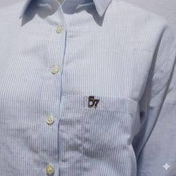 Light Blue Cotton Stripe Shirt