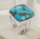 Vintage Synthesis Turquoise Copper Ring