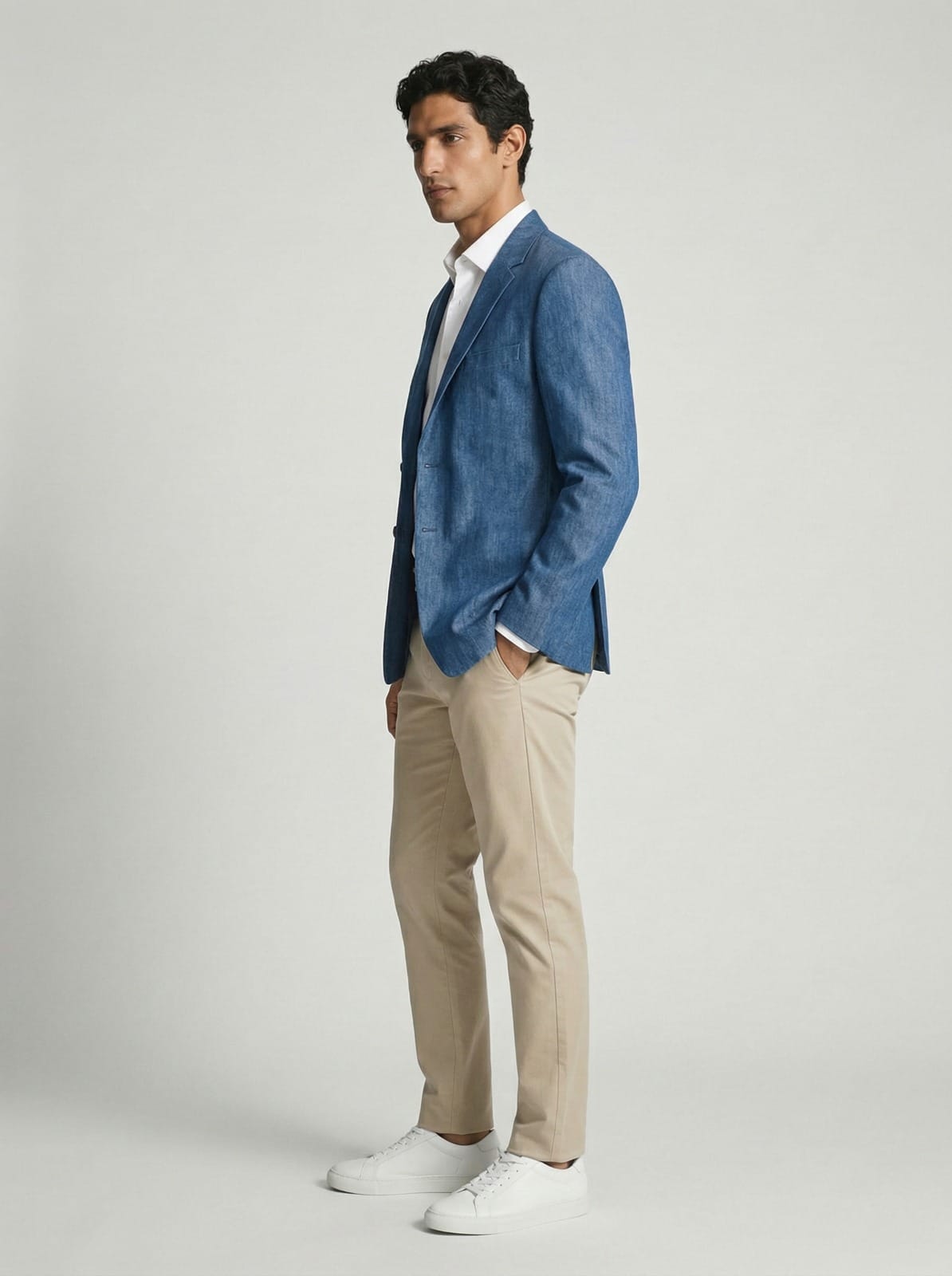 Classic Blue Tencel Blazer