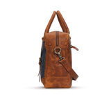 Genuine Leather/Denim Men's Shoulder Bag.