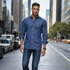 Red Rain Drop Tencel Shirt Denim