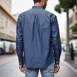 Red Rain Drop Tencel Shirt Denim