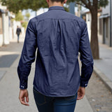 Grey Rain Drop Tencil Shirt Denim