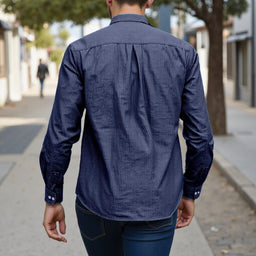 Grey Rain Drop Tencil Shirt Denim