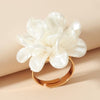Elegant Adjustable Acrylic Flower Ring
