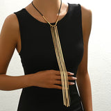 Vintage Y-Shaped Tassel Snake Chain Necklace