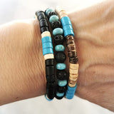 3-Piece Men’s Vintage Beaded Bracelet Set