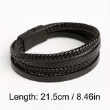 Men's Woven Faux Leather Magnetic Bracelet