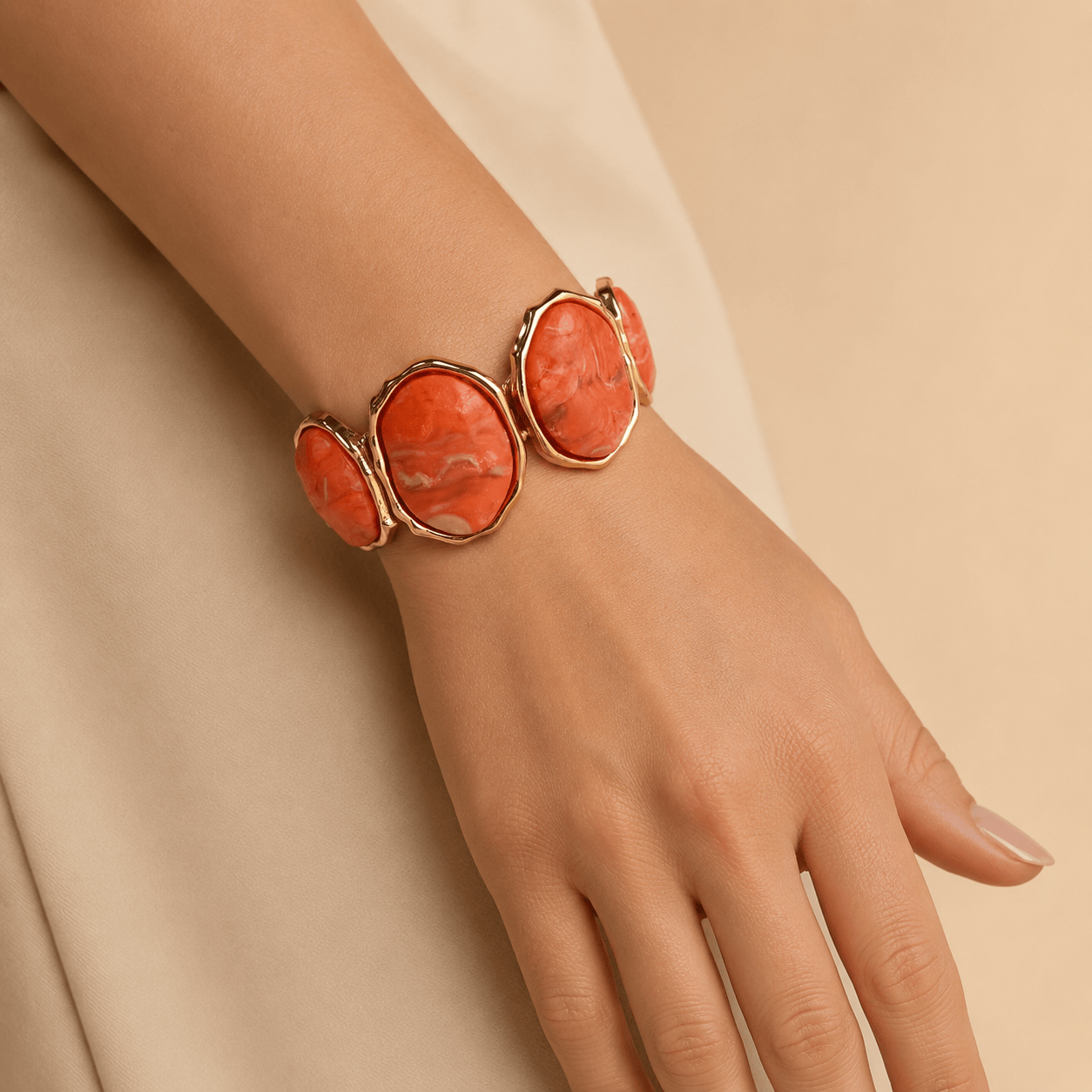 Women’s Retro Gradient Resin Open Bangle