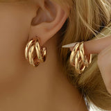 Stainless Steel Golden Earrings