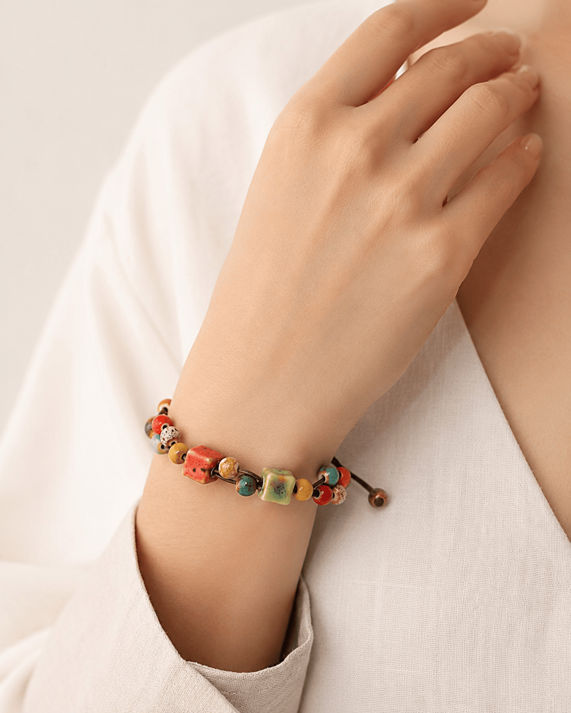 Bohemian Ceramic Beaded Bracelet