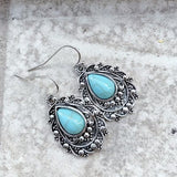 Vintage Turquoise Teardrop Earrings
