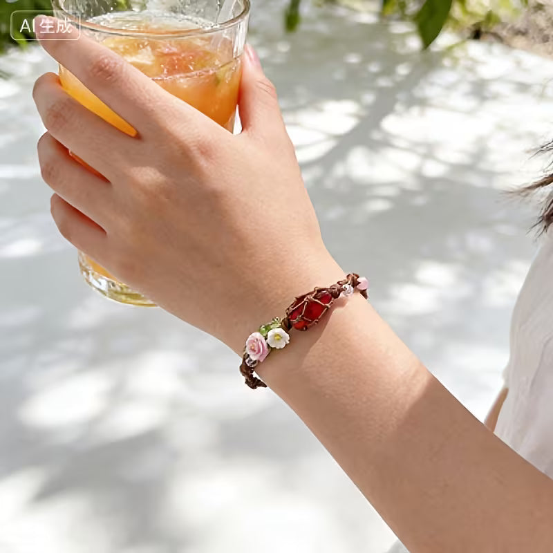 Bohemian Flower Crystal Bracelet