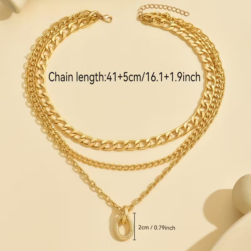 Hip-Hop Multi-Layer Chain Necklace