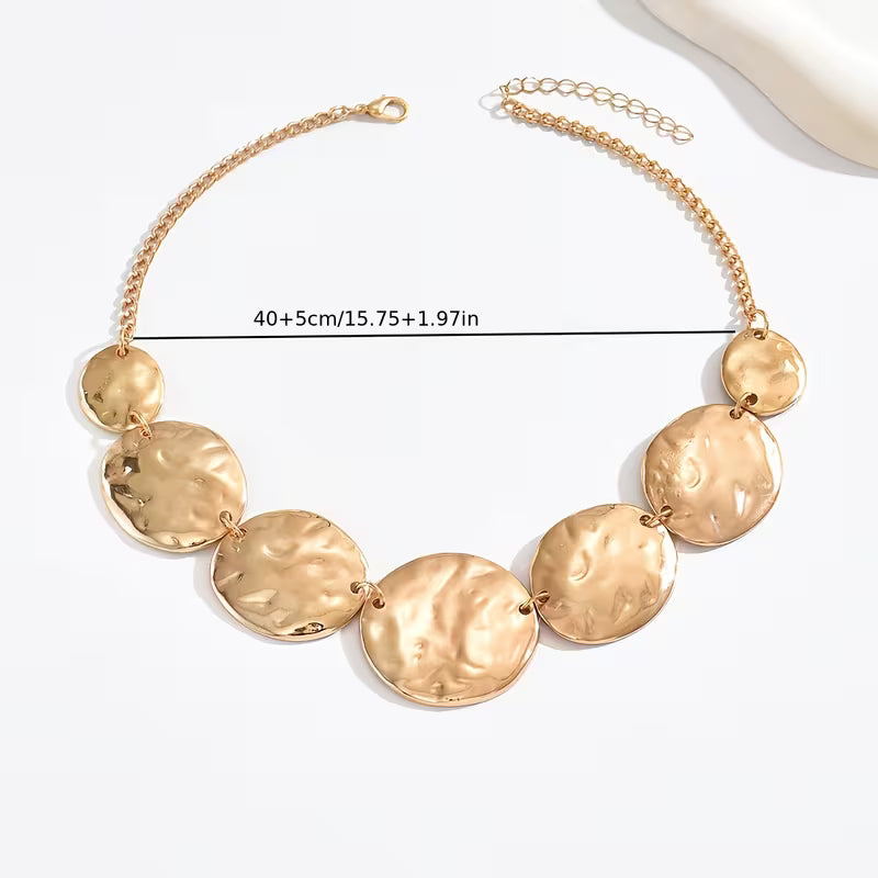 Geometric Gold Bib Statement Necklace