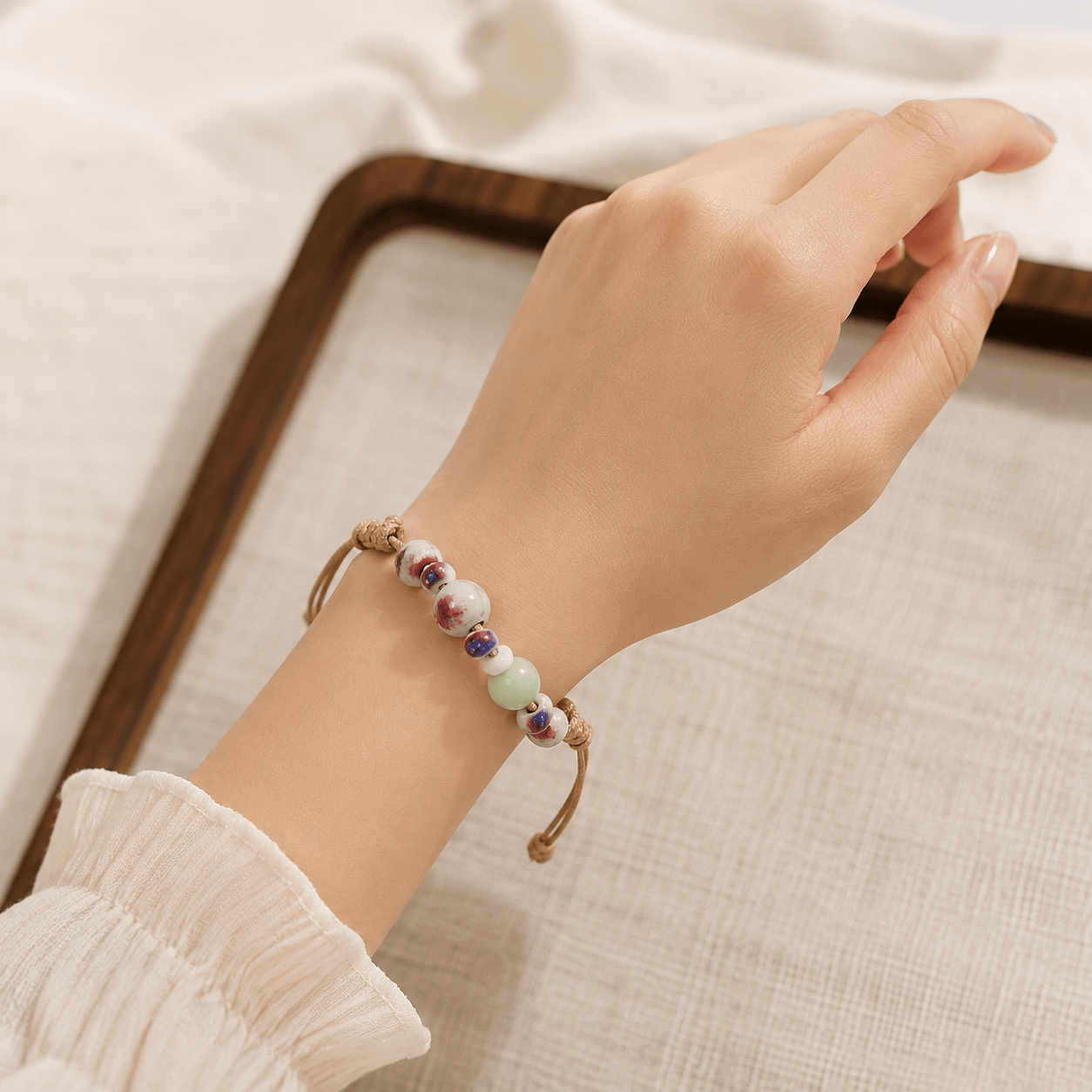 Chinese Style Handwoven Ceramic Bracelet