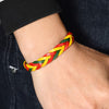 Adjustable Rasta Braided Leather Bracelet