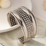 Bohemian Vintage Silver Hollow Open Bangle