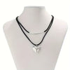 Double-Layer Heart Pendant Necklace