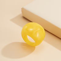 Simple Geometric Macaron-colored Curved Ring