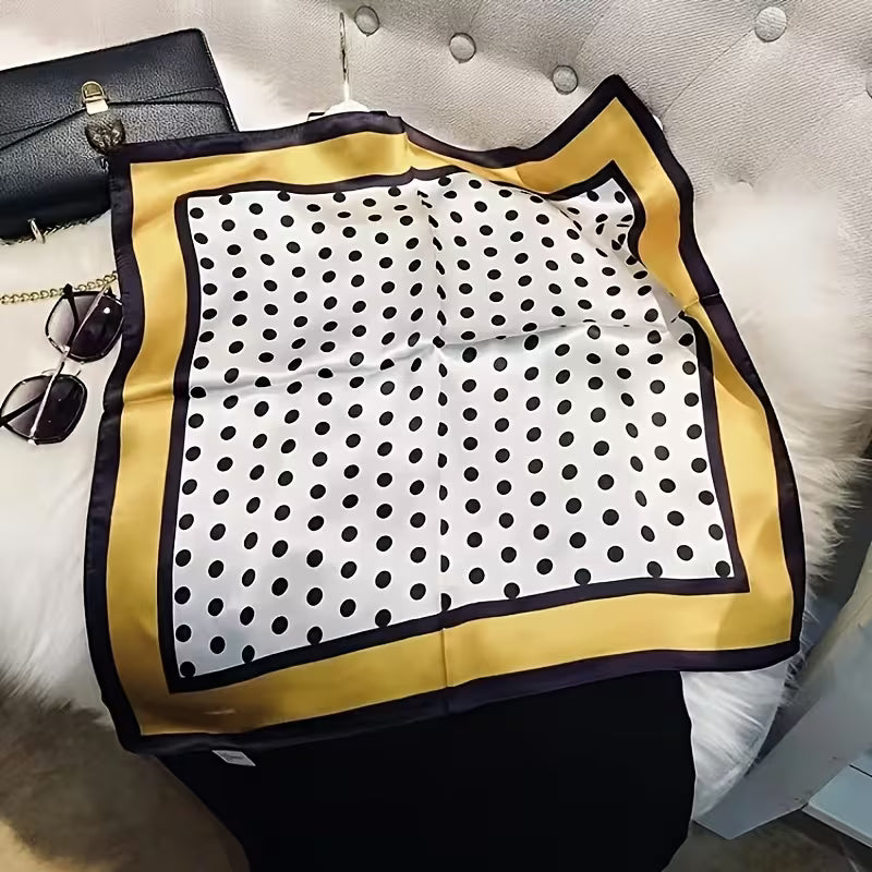 100% Silk Polka Dot Square Scarf