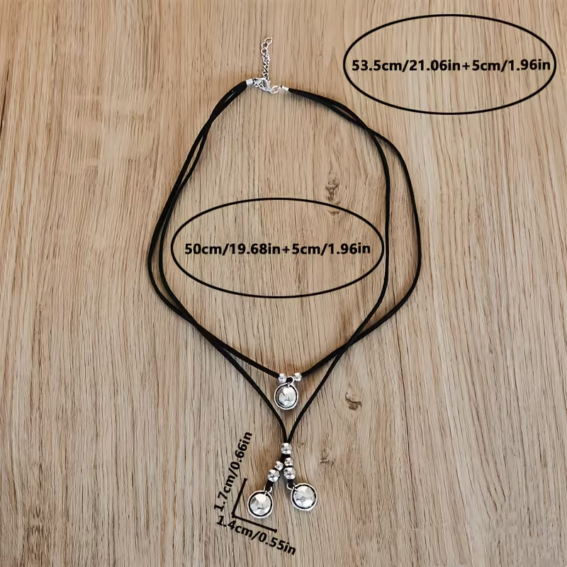 Vintage Double-Layer Pendant Necklace