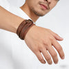 Men's Vintage Distressed Double-Layer Leather Bracelet