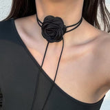 Rose Wrap Ribbon Choker Necklace