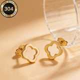 A Pair of Stylish And Charming Hollow Four-Leaf Clover Shaped Stud Earrings