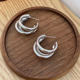 C-Shaped Geometric Hoop Earrings