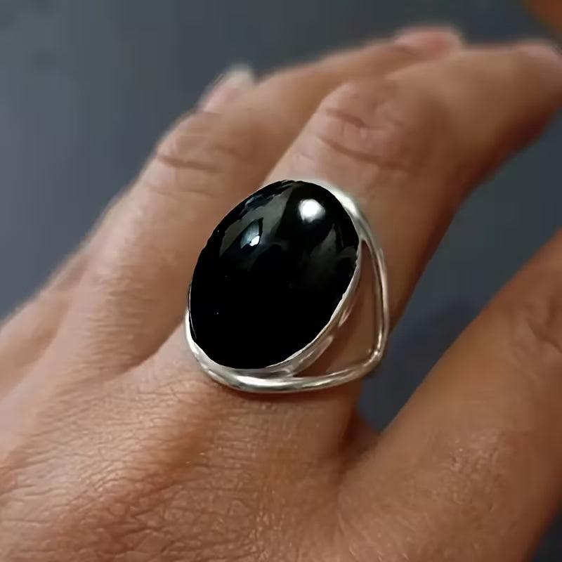Simple Synthetic Gem Inlaid Fashion Ring