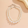 Statement Imitation Pearl Choker Necklace Set