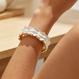 Irregular Geometric Epoxy Resin Open Bangle