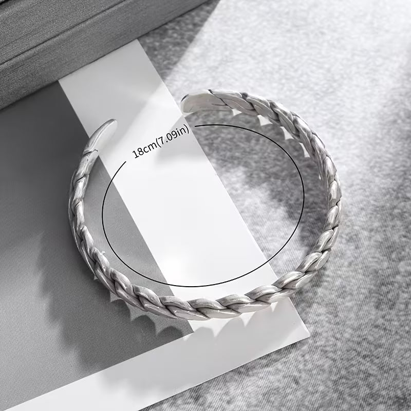 Men’s Vintage Woven Cuban Chain Bangle
