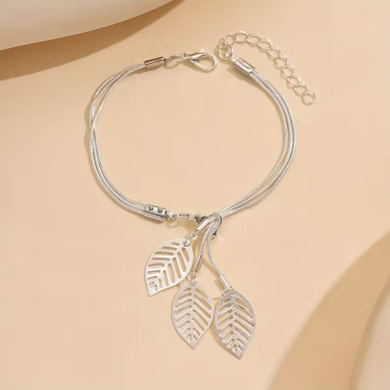 Hollow Leaf Multi-Layer Pendant Necklace