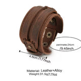 Men's Vintage Distressed Double-Layer Leather Bracelet