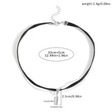 Minimalist Black Choker Pendant Necklace