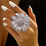 Minimalist Sunflower Statement Ring