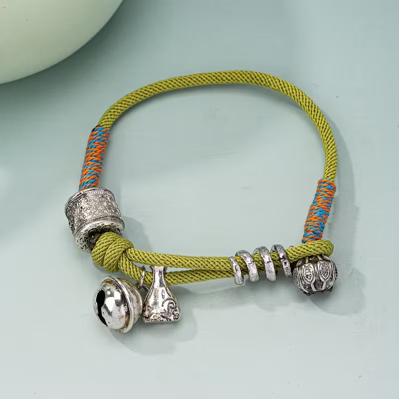 Tibetan Mantra Bell Woven Bracelet