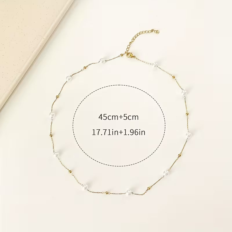 Elegant Pearl Stainless Steel Necklace