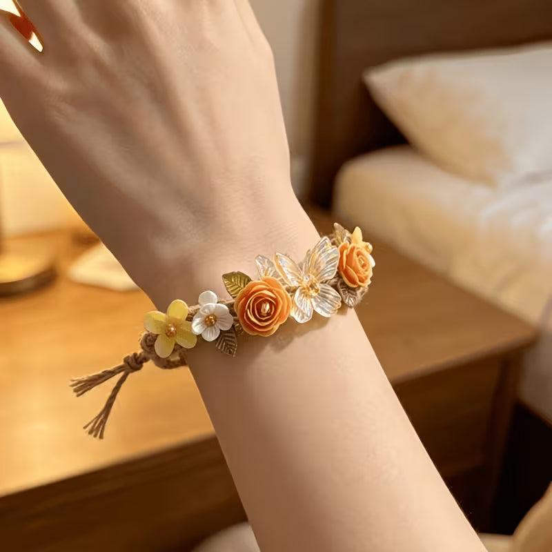 Butterfly & Rose Double-Layer Bracelet