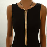 Vintage Y-Shaped Tassel Snake Chain Necklace
