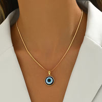 Evil Eye Blue Eye Pendant with Snake Chain,