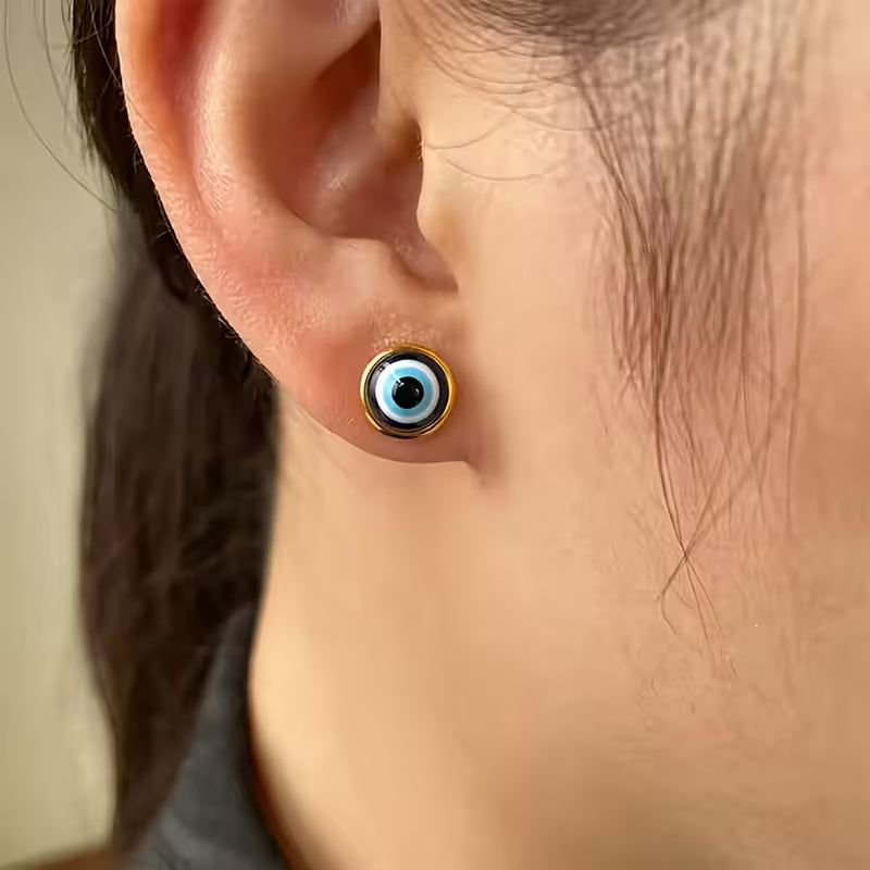 Cat Eye Earrings, 18K Plated, 316 Stainless Steel