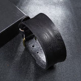 Retro Punk Men’s Wide Leather Bracelet