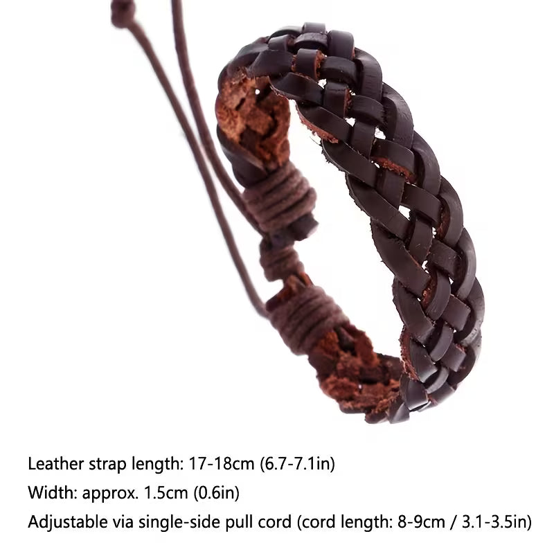 Vintage Braided Faux Leather Bracelet