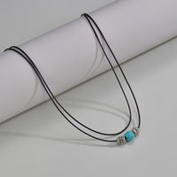 Double-Layered Turquoise Pendant Necklace