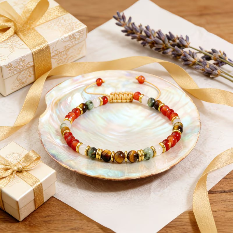 Natural Tiger Eye & Turquoise Beaded Bracelet
